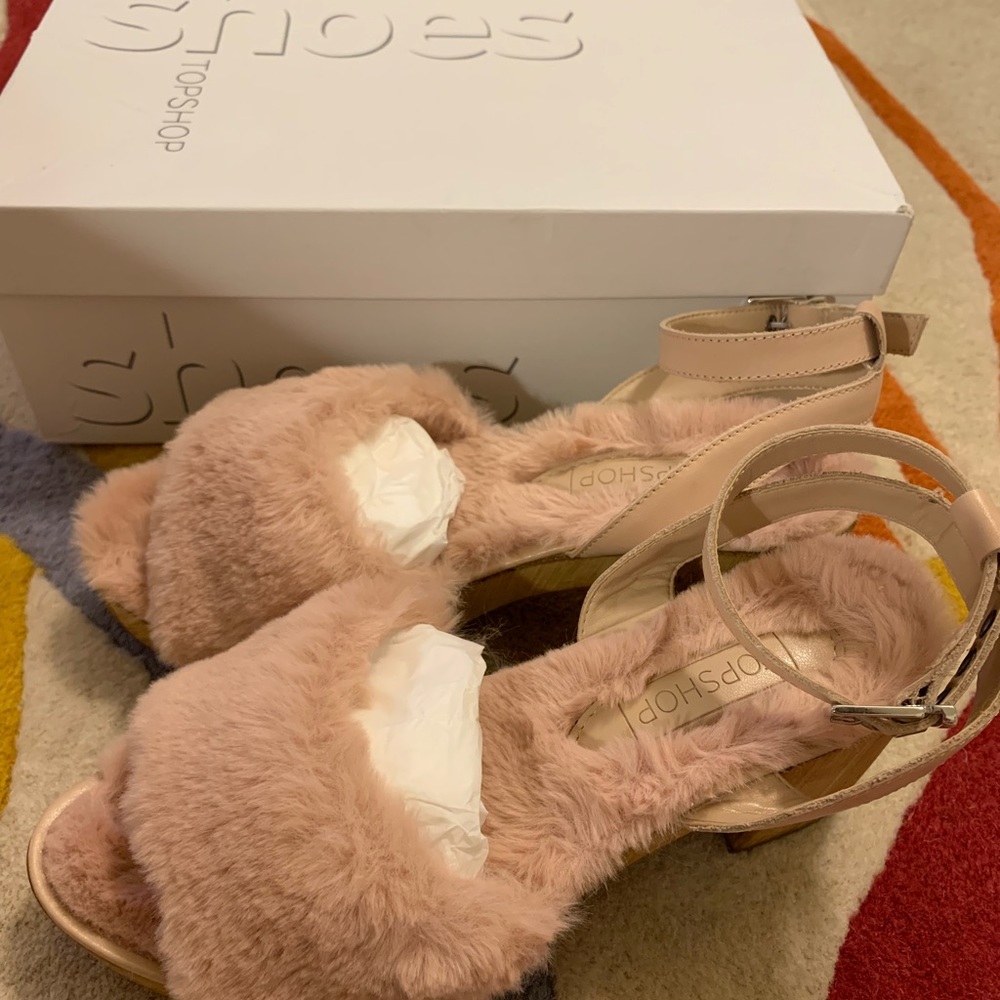 Topshop Fur sandals